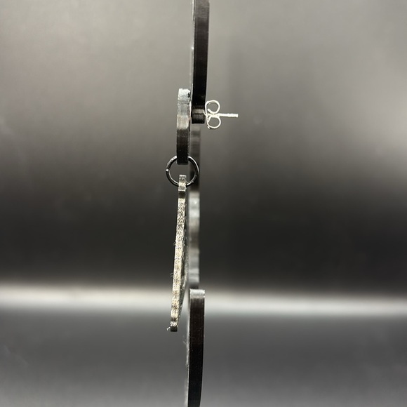 Black Triangle Third Eye Earrings - Picture 5 of 5